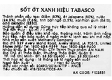  Sốt ớt xanh hiệu Tabasco - Chai 60ml 