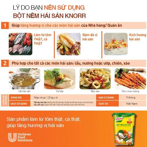 Knorr Bột Nêm Hải Sản - Hộp 1.5kg 