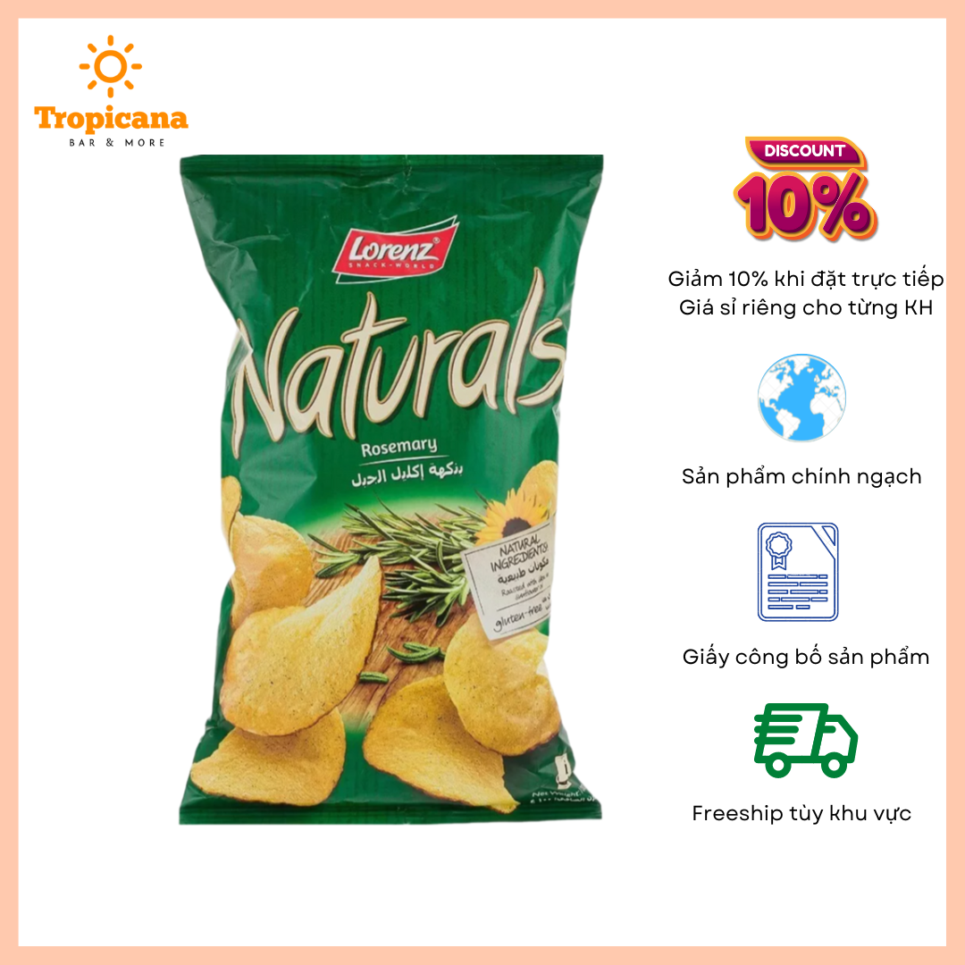  Khoai tây chiên Naturals các vị LORENZ - Bịch 100gr 