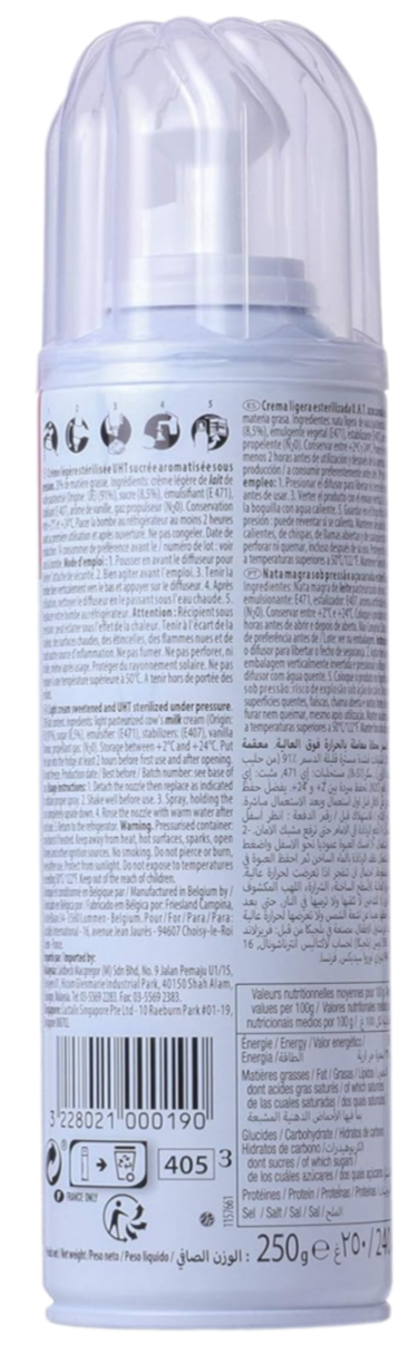  Kem tươi dạng xịt President - Whipped Cream - Chai 250ml 