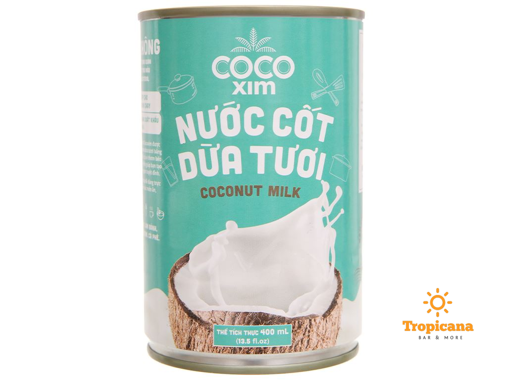  Nước cốt dừa Cocoxim xanh - Lon 400ml (ngọt) 