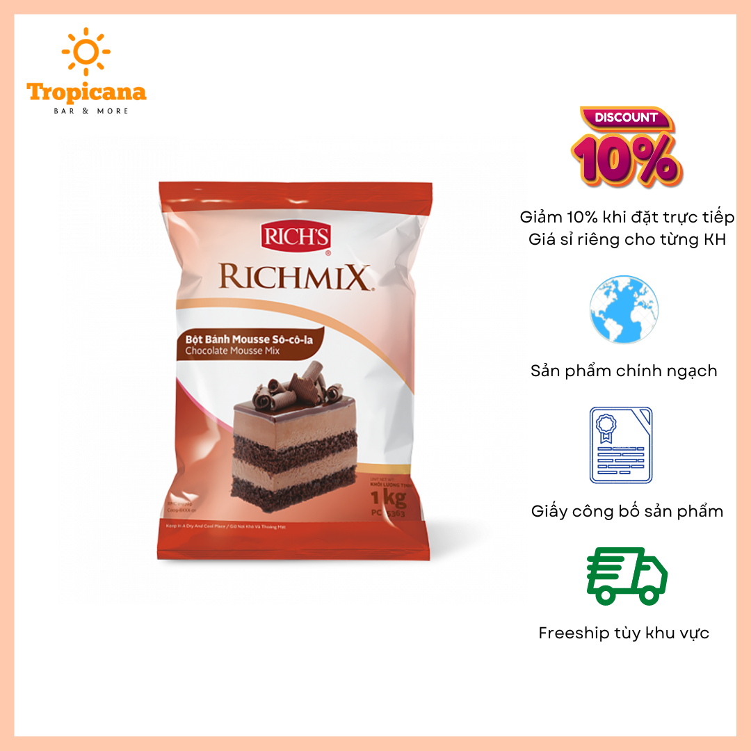  Bột Bánh Mousse Sô-Cô-La Richmix Túi 1Kg 