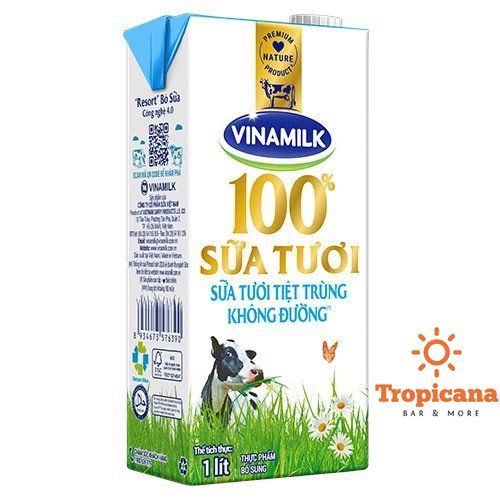  THÙNG Sữa tươi tiệt trùng không đường 100% Vinamilk - Hộp 1L - DATE MỚI NHẤT 