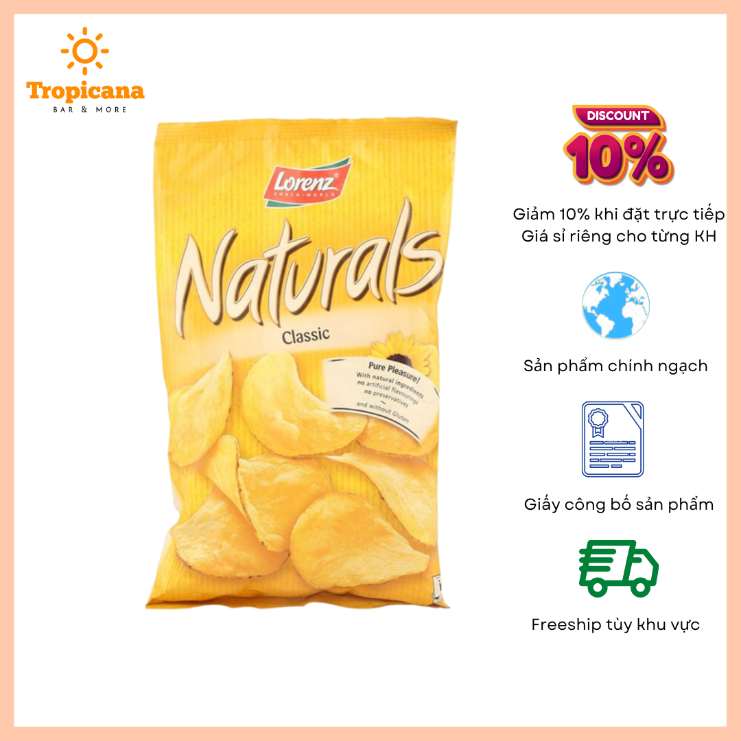  Khoai tây chiên Naturals các vị LORENZ - Bịch 100gr 