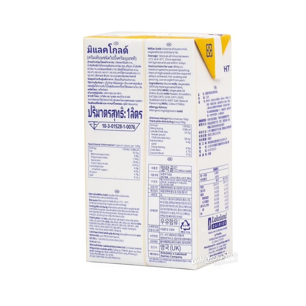 Kem tươi whipping cream Millac Gold 