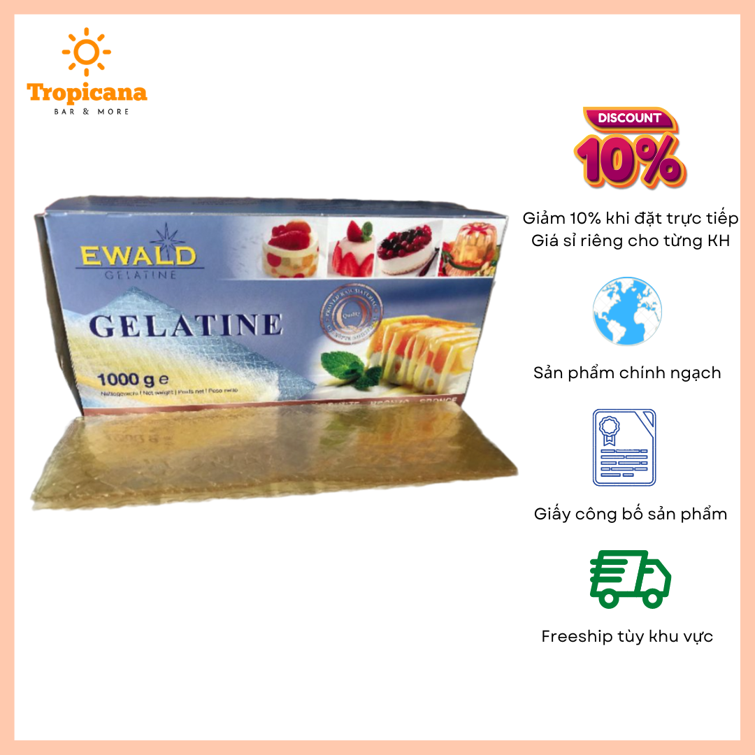  Gelatin Ewald dạng lá - Gói 5 lá & Gói 25 lá 