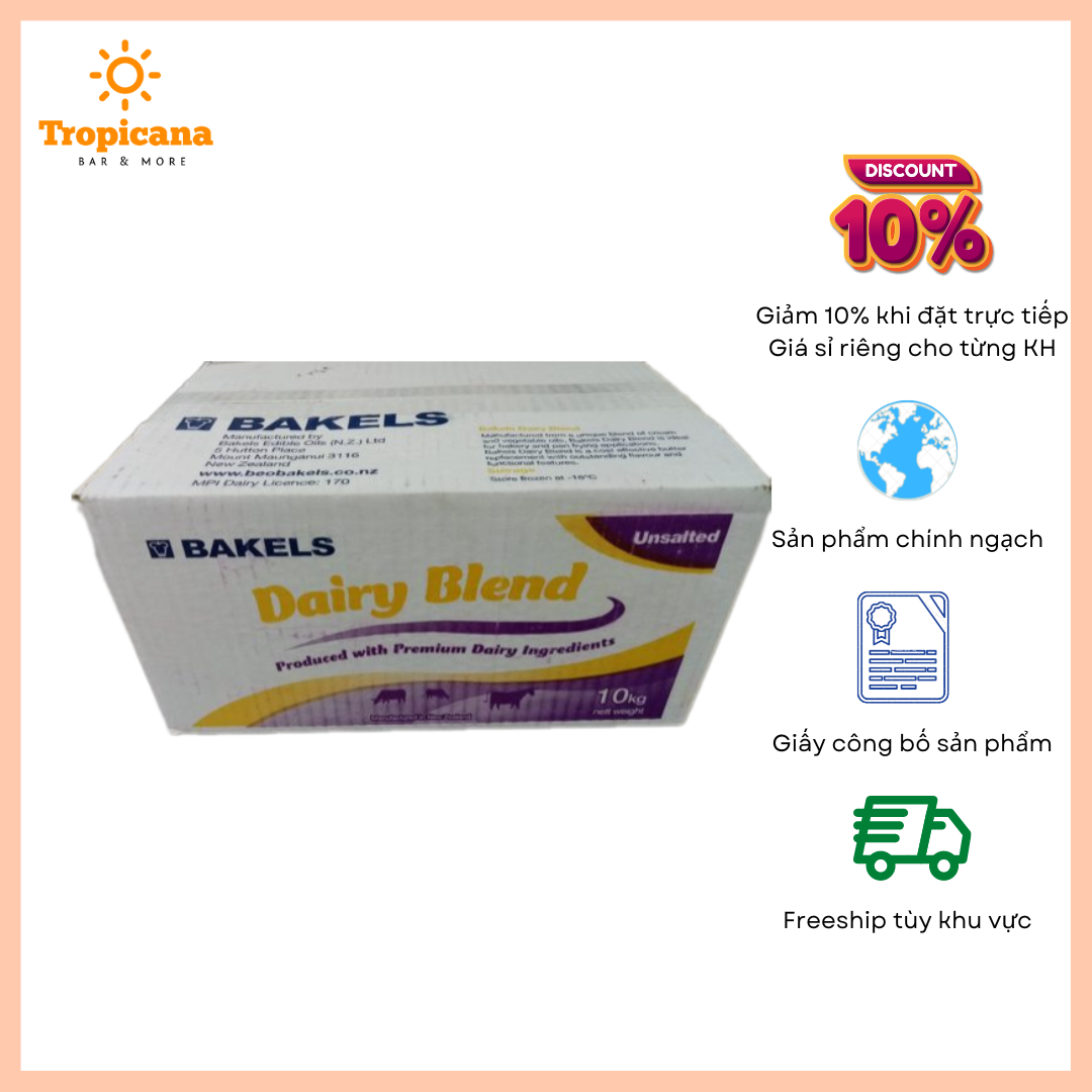  BAKELS Bơ lạt thực vật Úc  - Thùng 10kg 