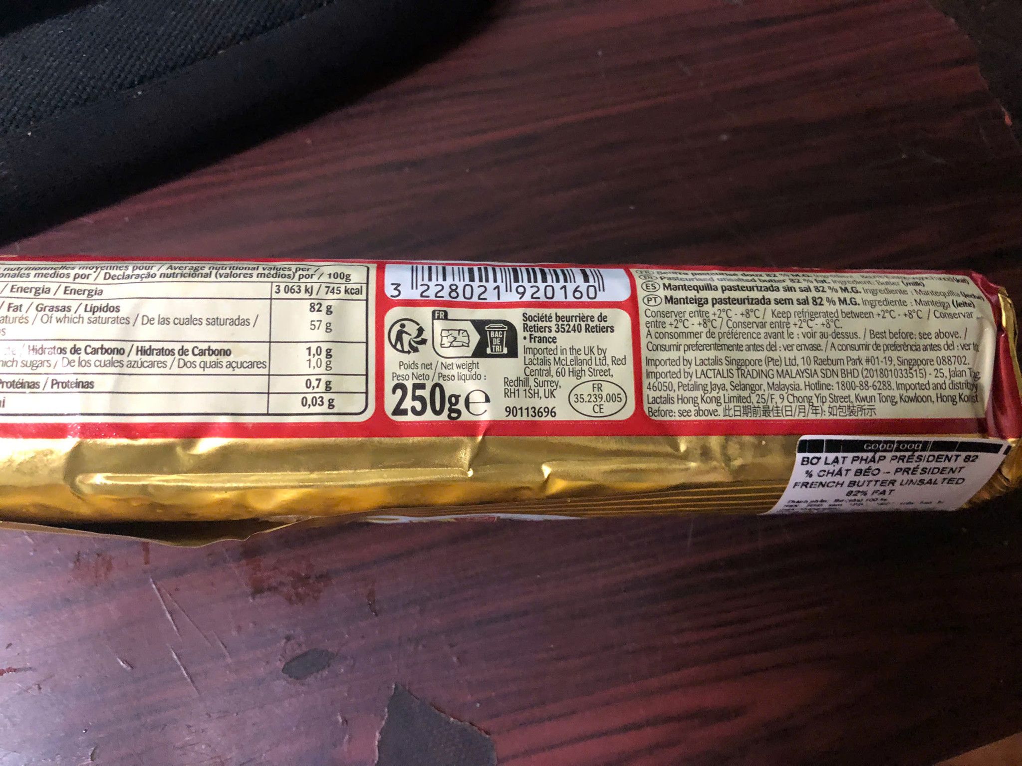  Bơ lạt cuộn President (Unsalted) - Cuộn 250gr & 100gr 