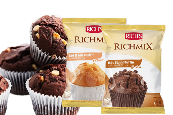  BỘT bánh Muffin socola - Túi 1kg 