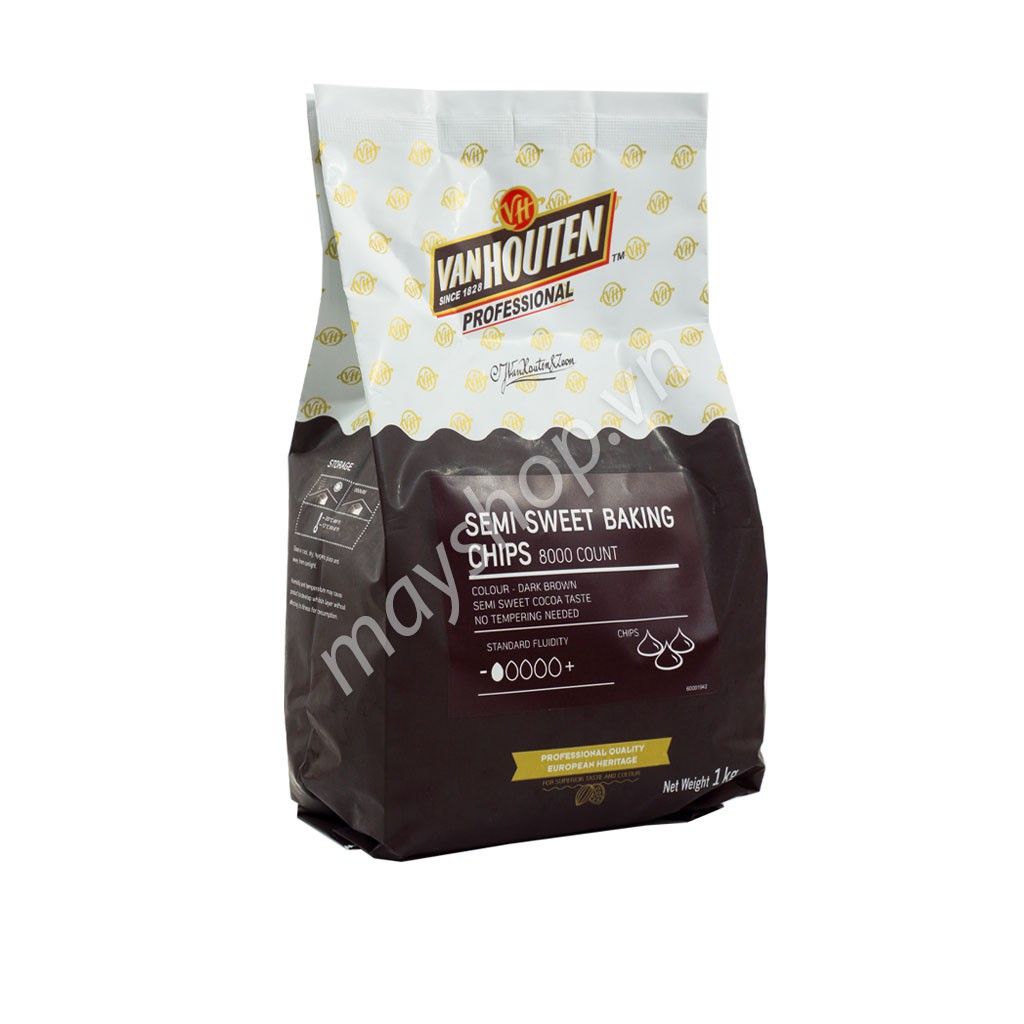  Socola chip hạt to Vanhouten (Malaysia) nguyên chất - Túi 100g || 200g || 500g || 1kg [GIẢM THÊM 11% KHI ĐẶT HÀNG TRỰC TIẾP] 