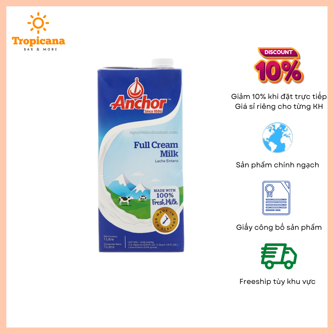  Sữa tươi nguyên kem Anchor 1L - Hộp 1L 