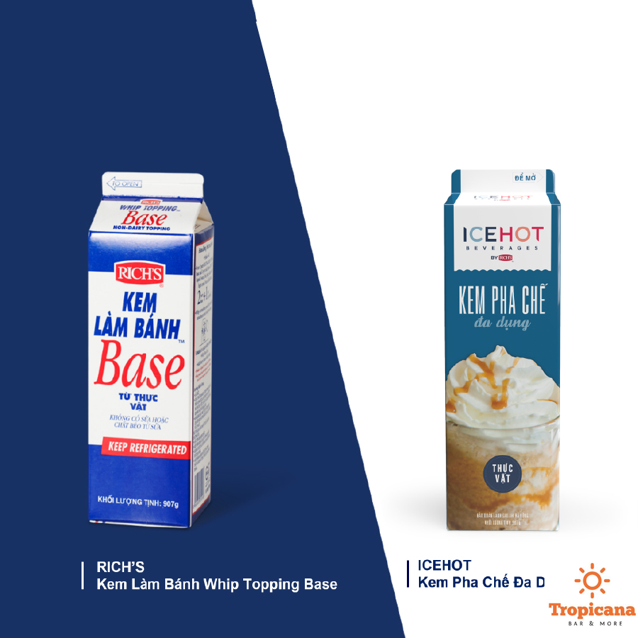  THÙNG Kem topping Rich Base 907g - 12 Hộp 