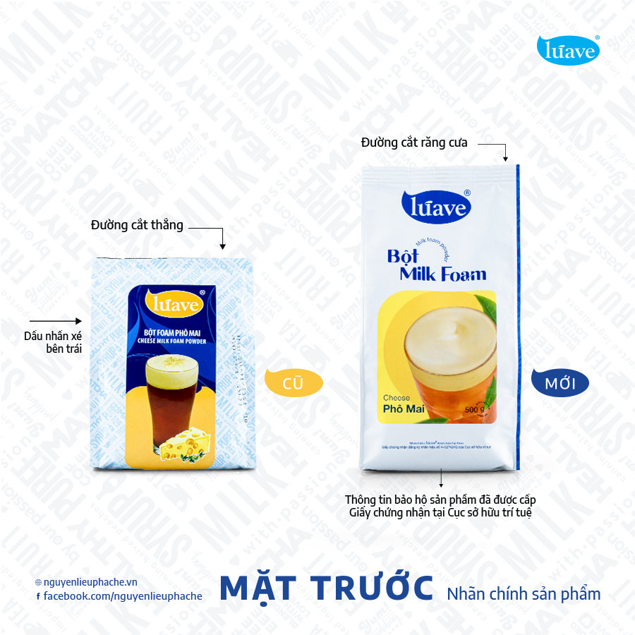  Bột Milk Foam Phô Mai/ Nguyên vị Luave - Bịch 500gr 