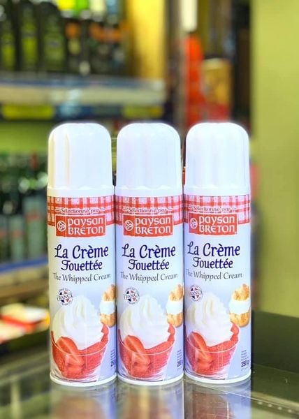  Kem tươi dạng xịt Paysan Breton - Whipped Cream - Chai 250ml 