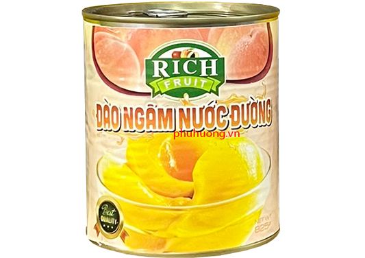  Đào Ngâm Rich - Lon 820Gr 