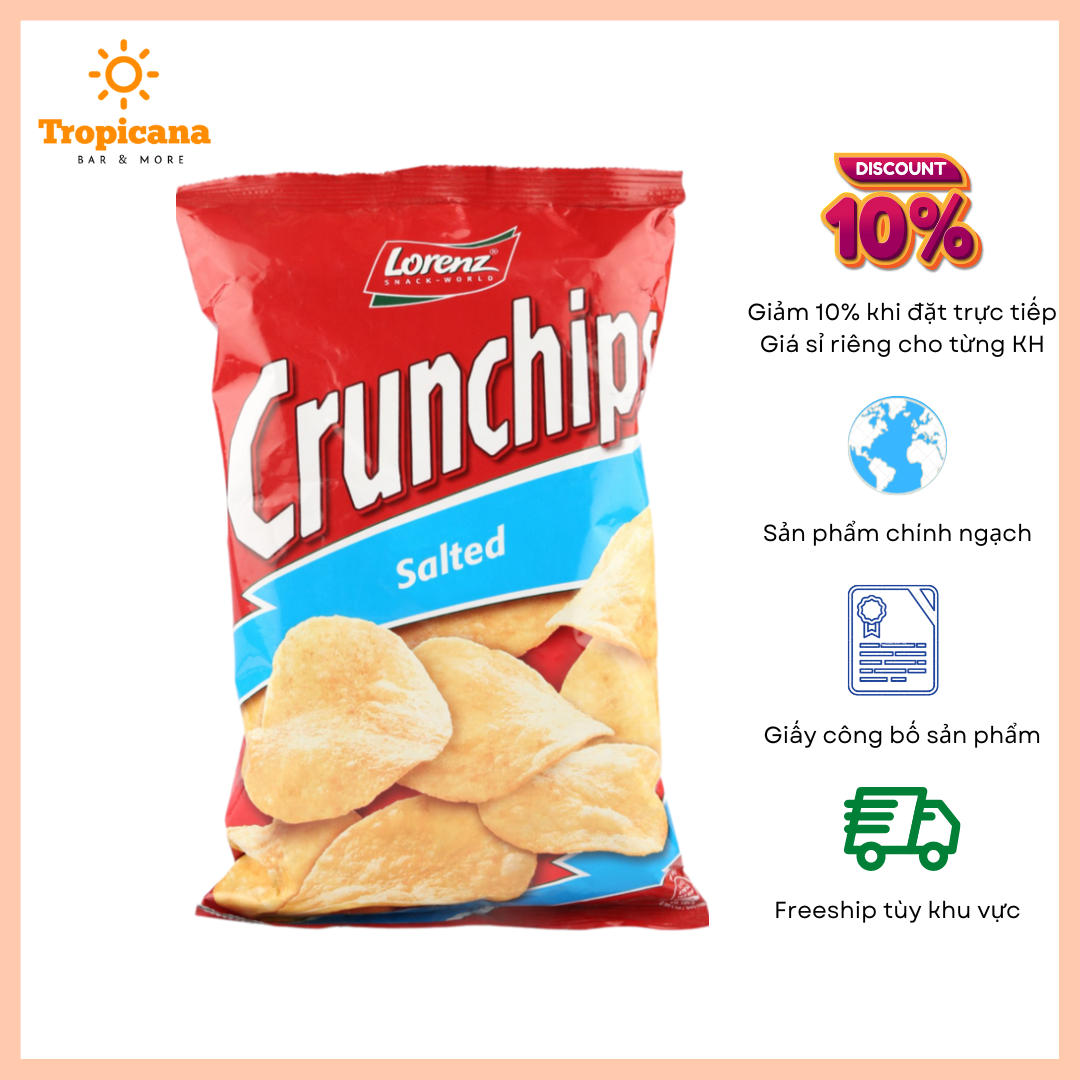  Khoai tây chiên Crunchips - LORENZ - Bịch 100g 