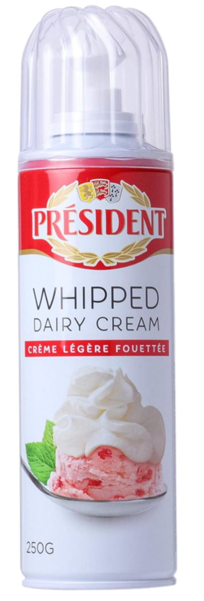  Kem tươi dạng xịt President - Whipped Cream - Chai 250ml 