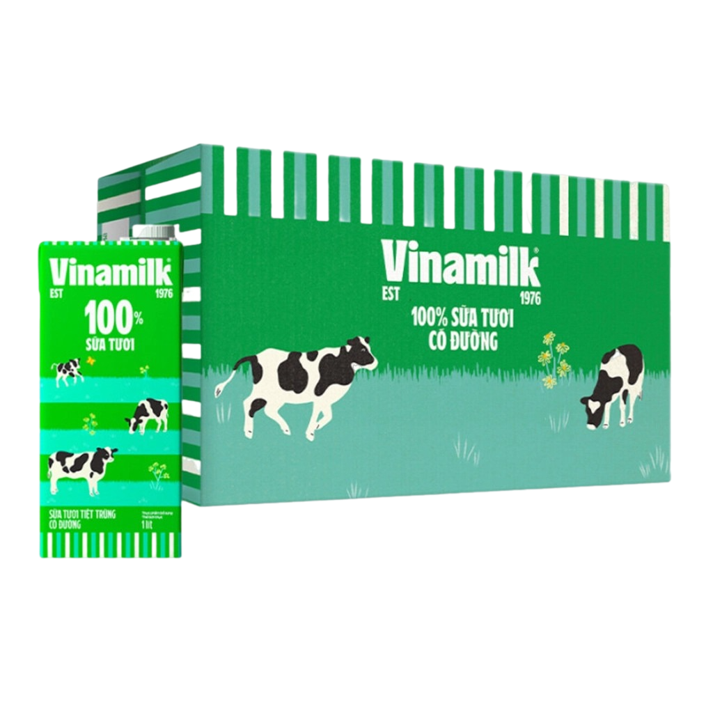  Sữa Tươi Tiệt Trùng Vinamilk 100% Có Đường (1L) 