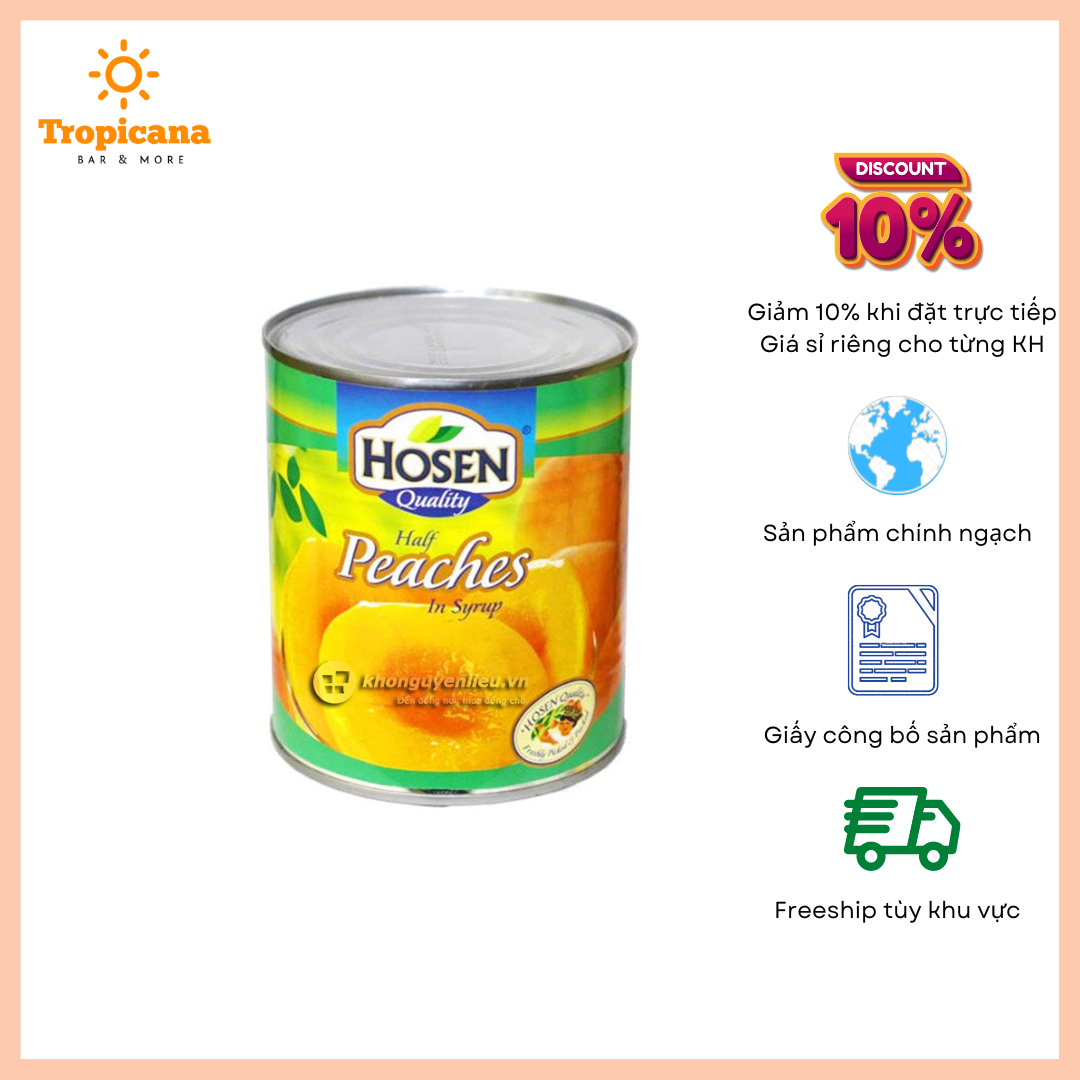  Đào Ngâm Hosen - Lon 825gr 