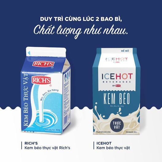  Kem béo thực vật Rich's cream - Hộp 454gr - MẪU CŨ 