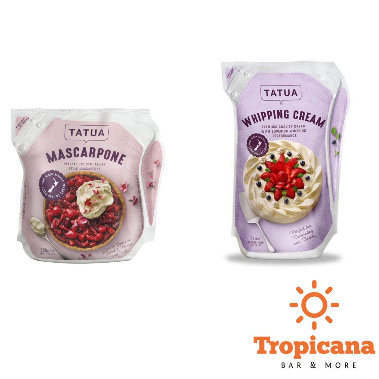  COMBO Whipping Tatua túi 1L và Mascarpone Cheese túi 500g - Nguyên liệu làm bánh Tiramisu [GIẢM THÊM 5% KHI ĐẶT HÀNG TRỰC TIẾP] 
