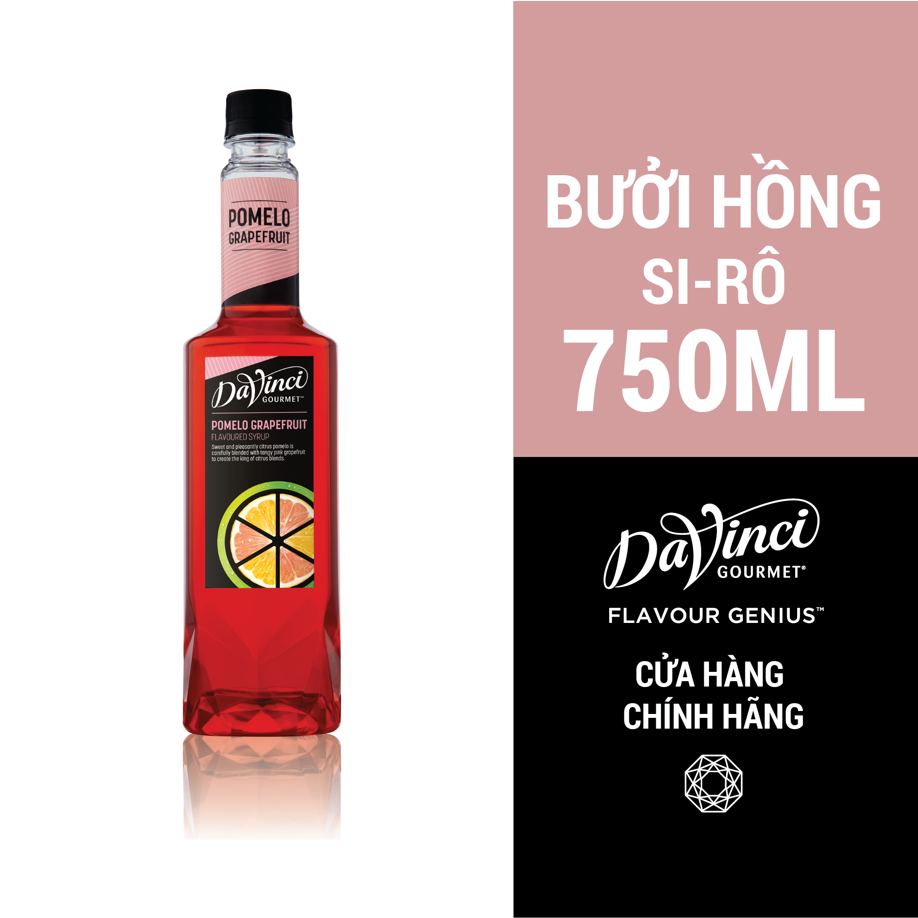  Syrup Davinci Bưởi hồng (Grapefruit Frutmix) - Chai 750 ml 
