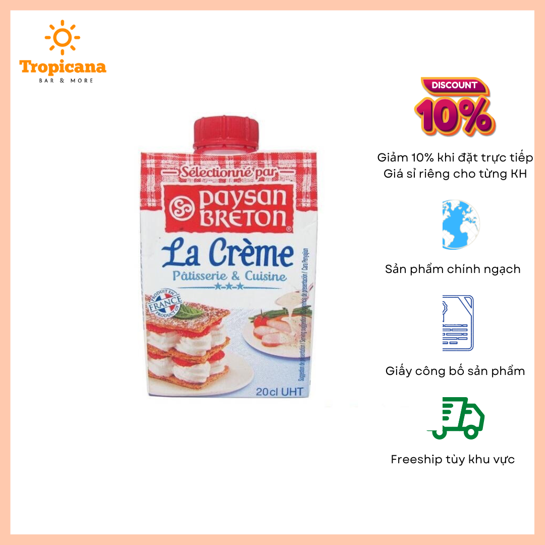  Kem whipping Paysan Breton - Hộp 200ml 