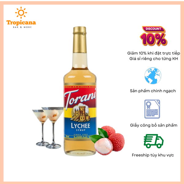  Siro Vải / Lychee Syrup Torani - Chai 750ml 