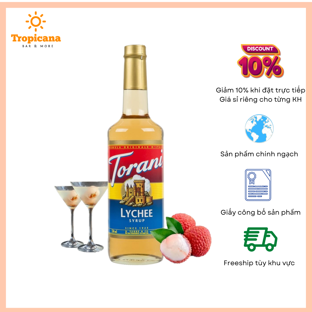  Siro Vải / Lychee Syrup Torani - Chai 750ml 