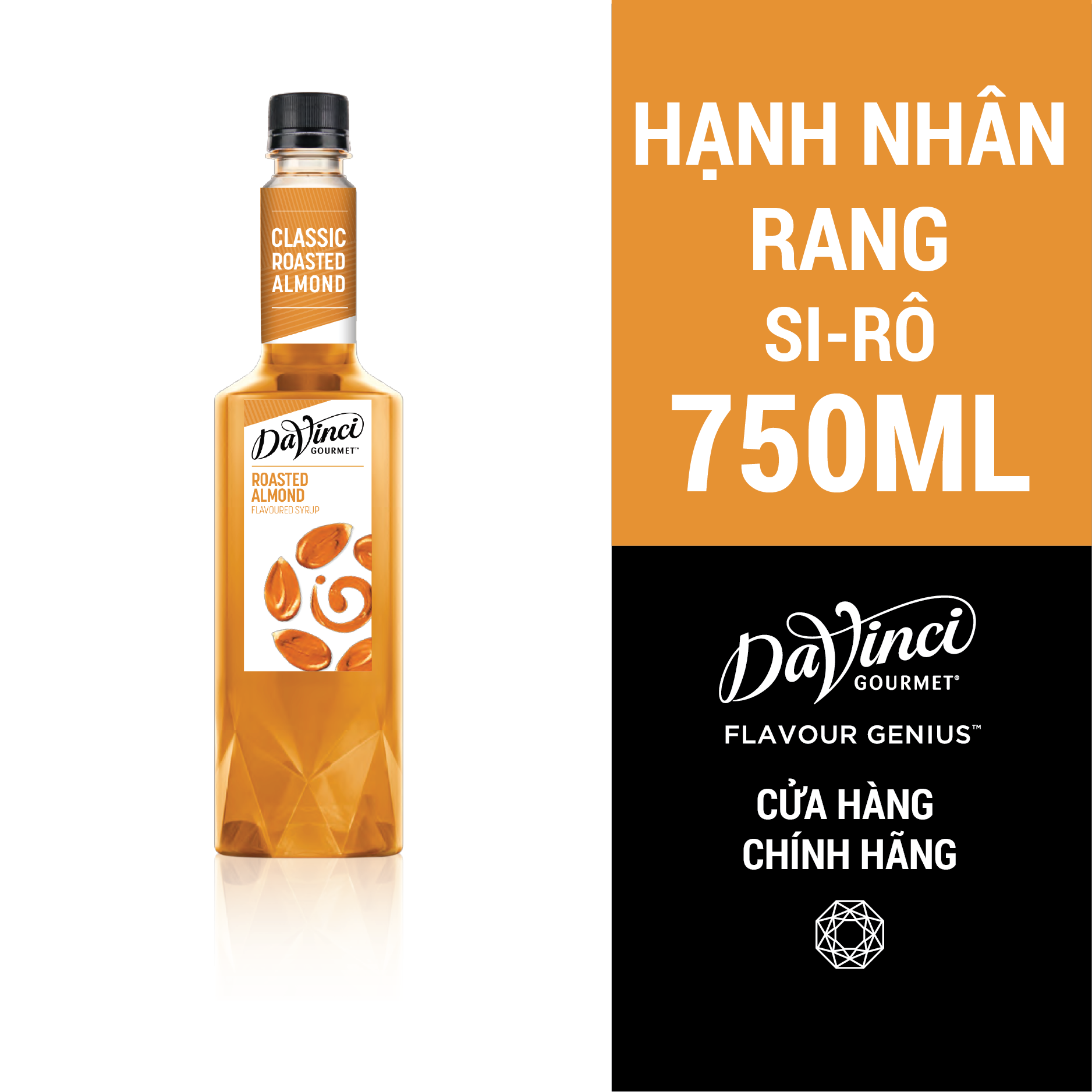  Syrup Davinci Hạnh Nhân Rang (Roasted Almond) - Chai 750ml 