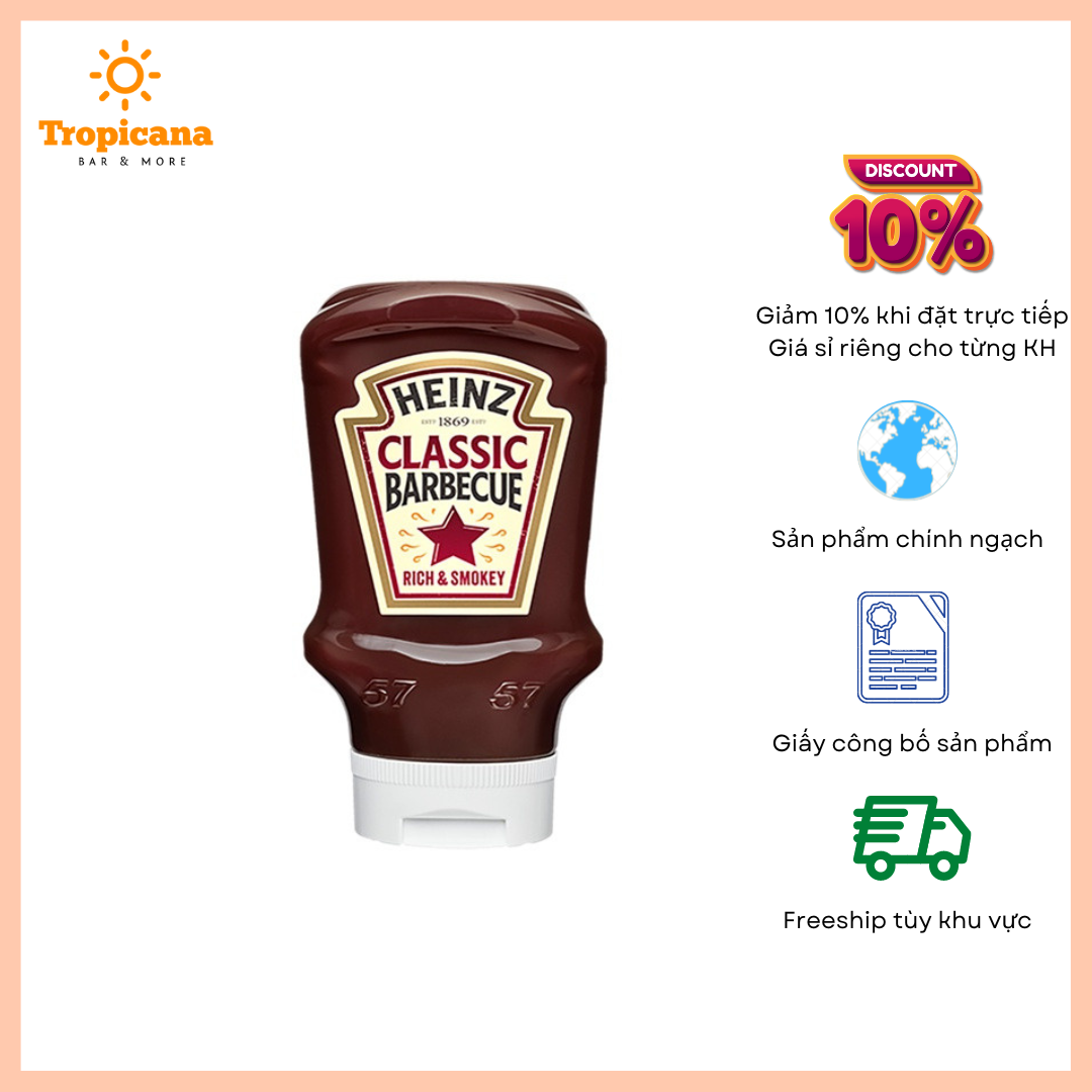  Sốt Thịt Nướng BBQ Vị Truyền Thống Heinz - Chai 480g 