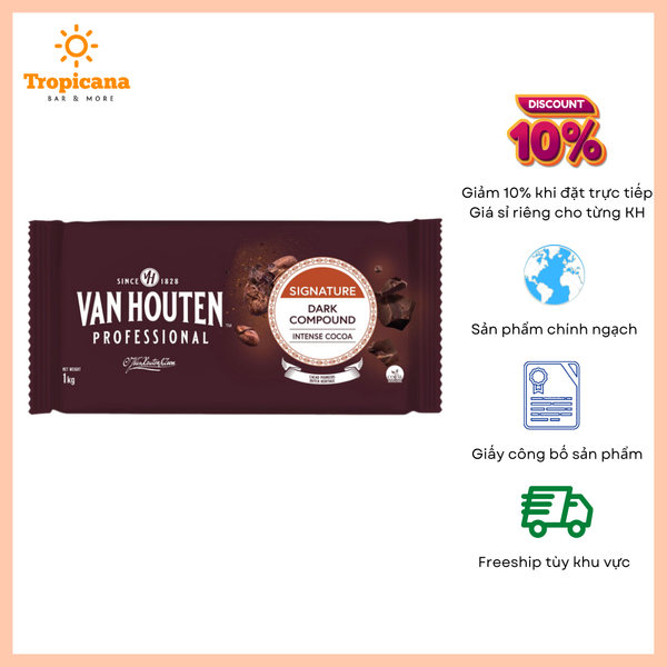  Chocolate Đen/Trắng đen Van Houten - Thẻ 1kg 