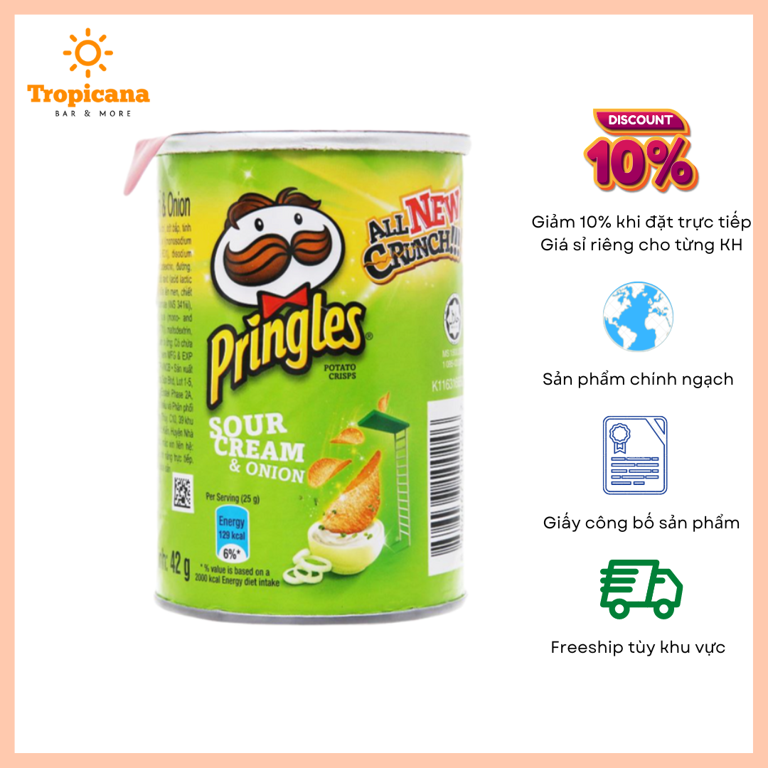  Khoai tây chiên Pringles - Lon 42g 