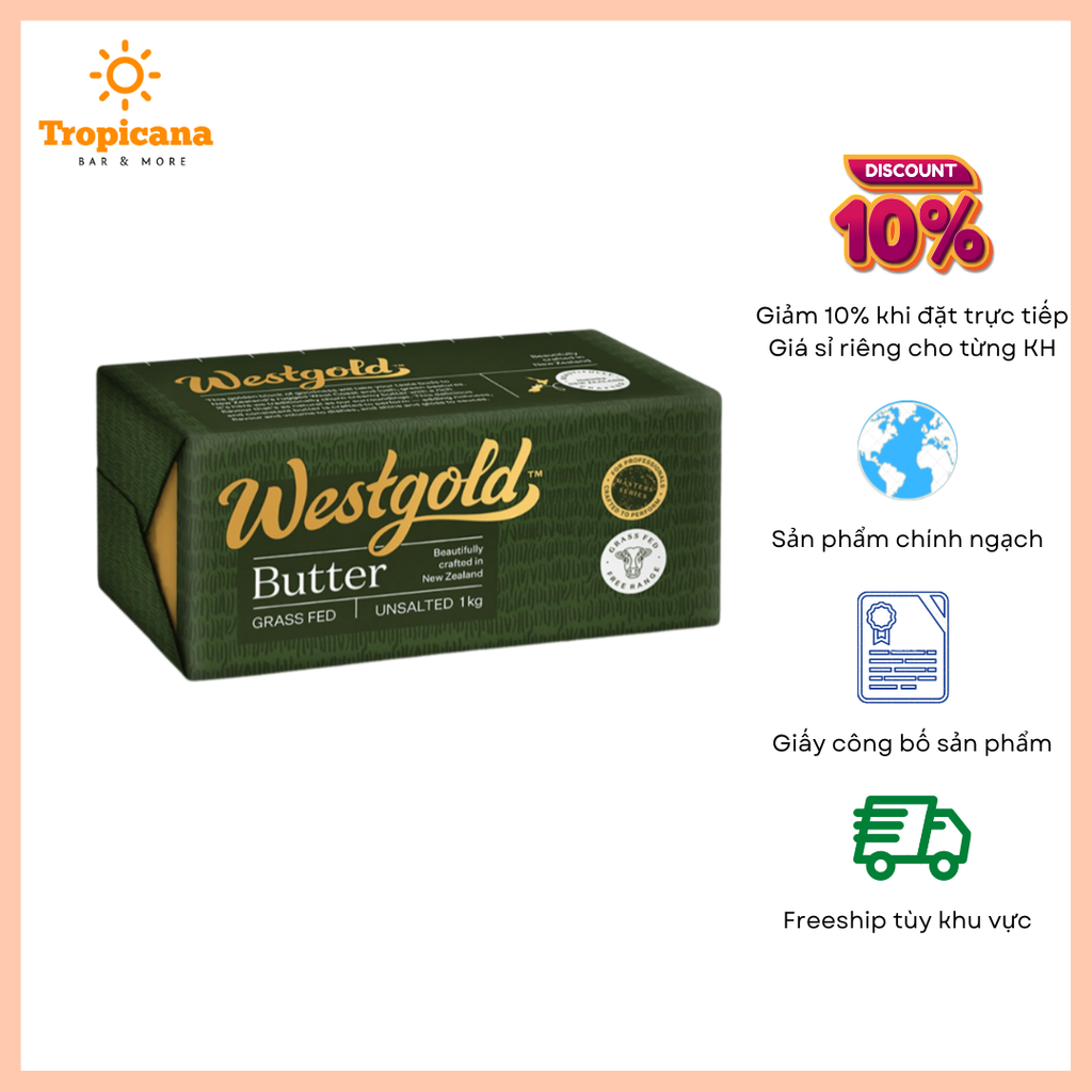  Bơ lạt hiệu Westgold - Thỏi 1kg I 250gr 