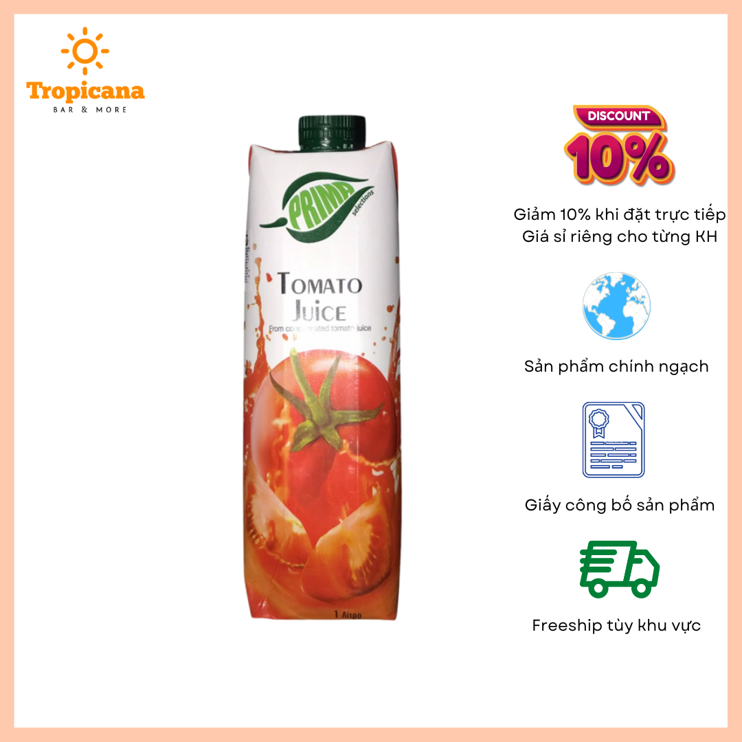  Nước ép cà chua 100% Prima - Hộp 1L 