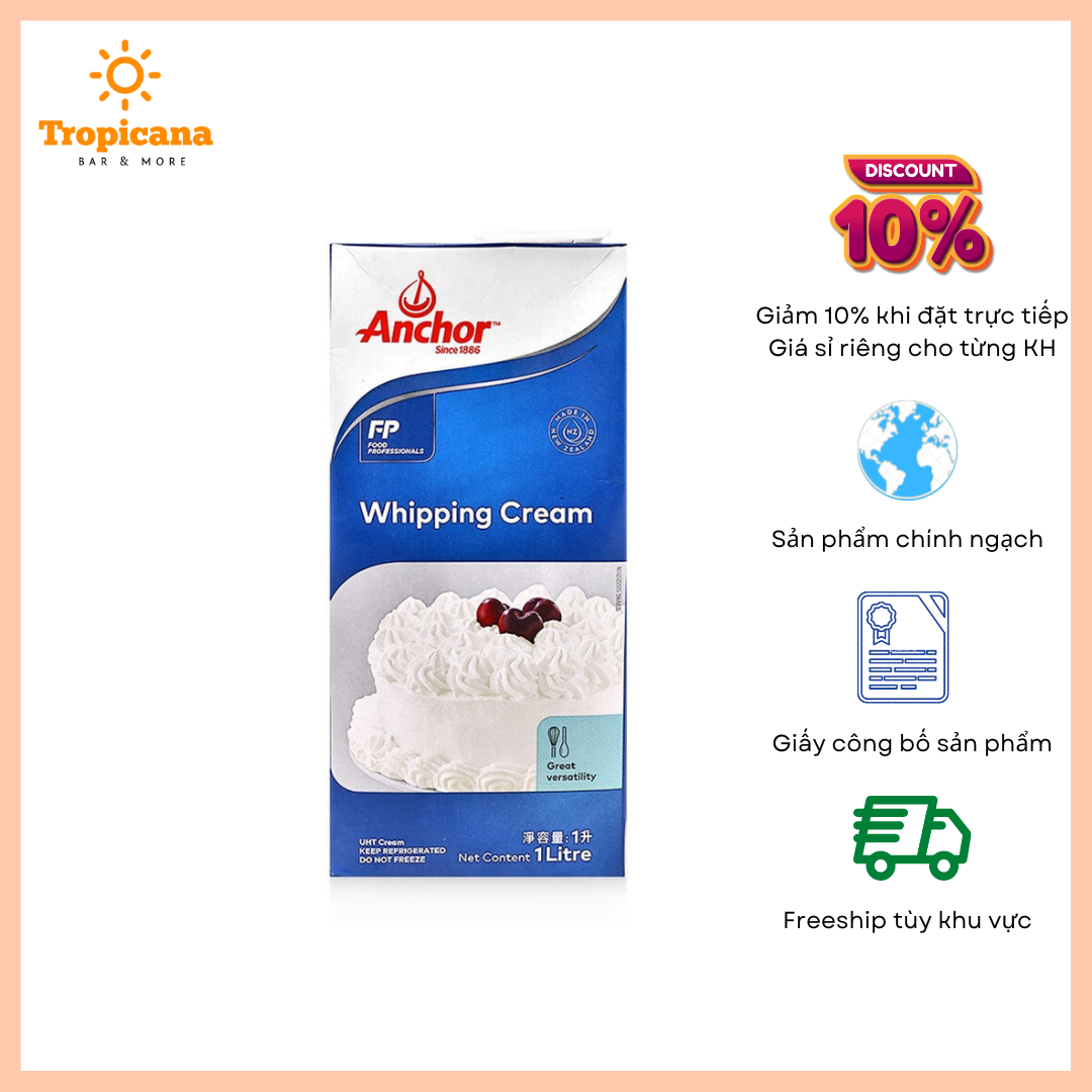  Whipping cream Anchor 1L - Hộp 1L 
