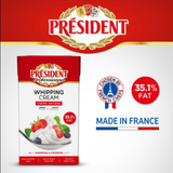  Kem Sữa Tươi Whipping Cream President  - Hộp 1L 