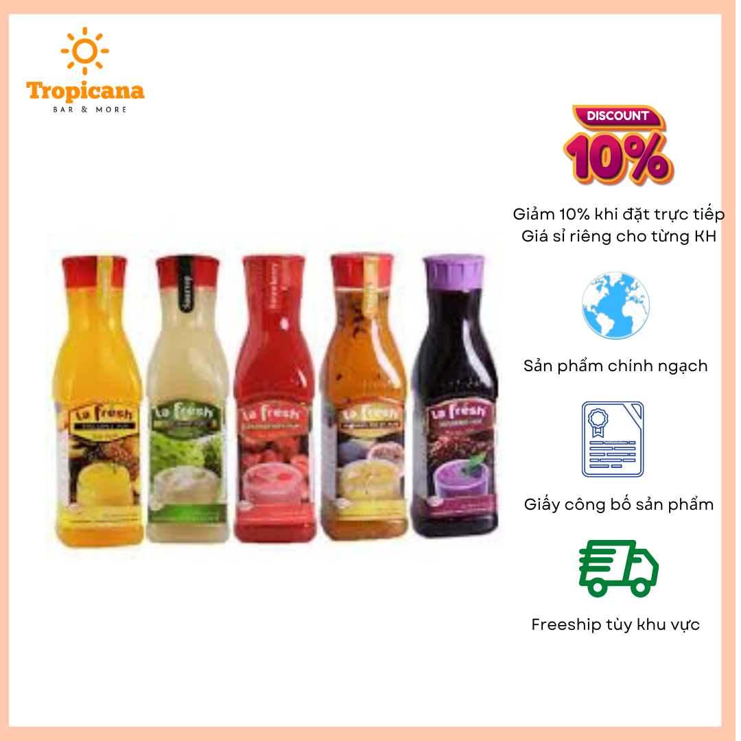  Sinh Tố trái cây La Frésh đủ vị - Chai 650ml 