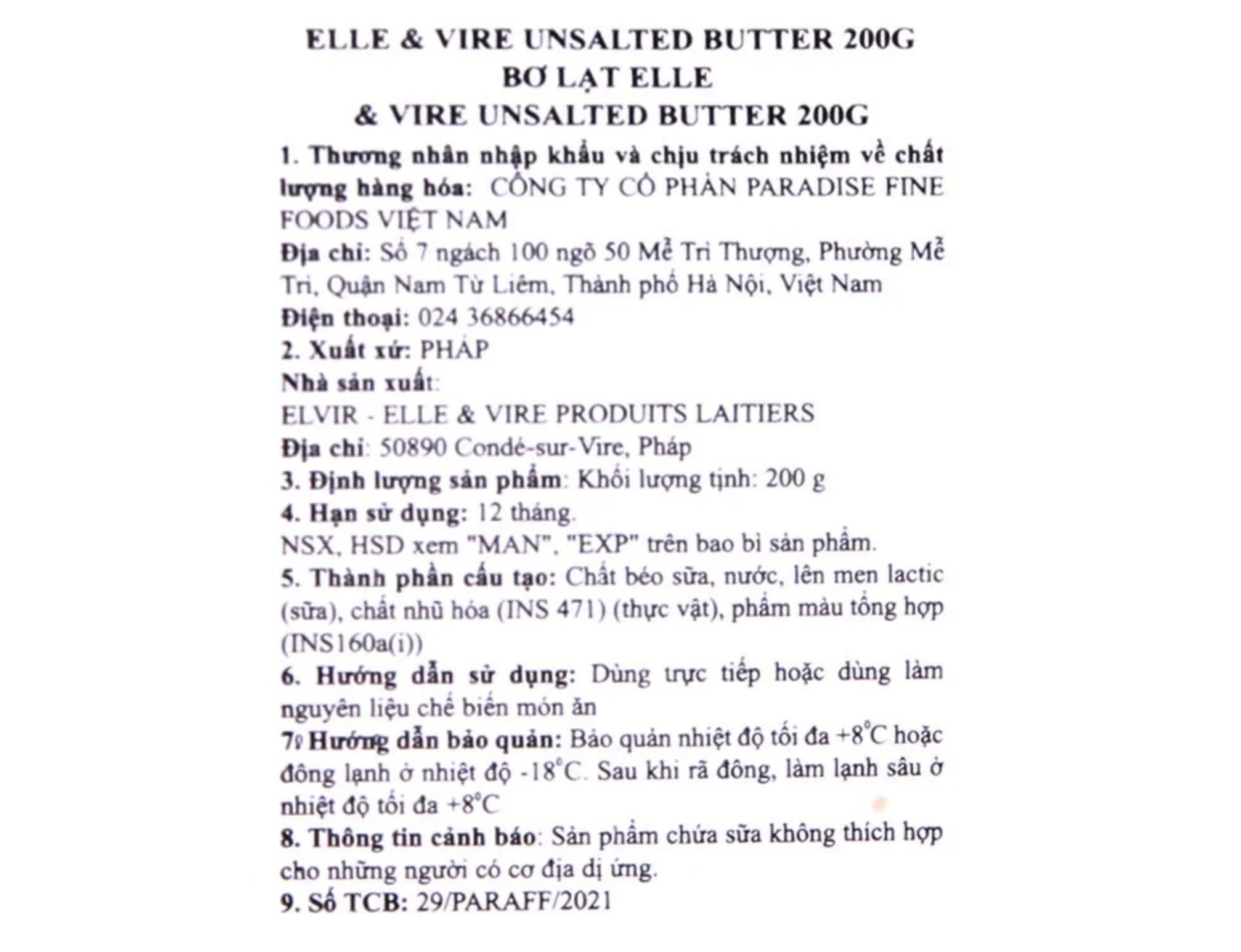 Bơ lạt Elle&Vire 60% béo - Thỏi 200gr 