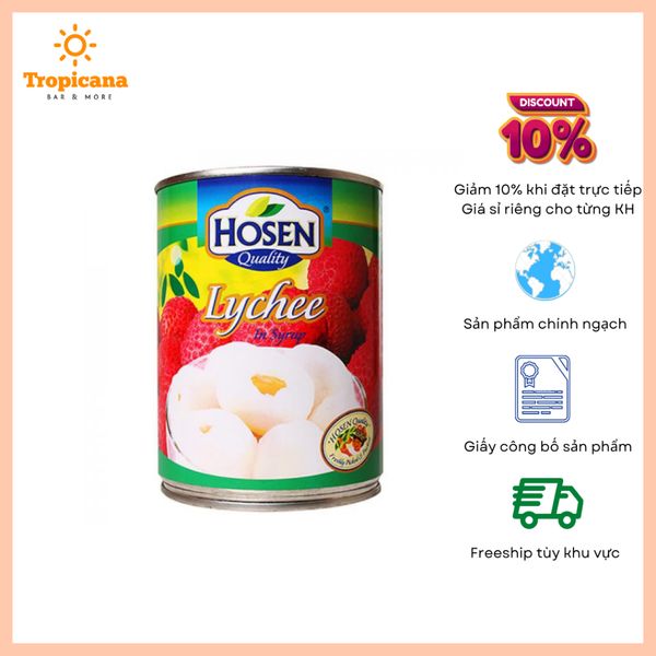  Vải ngâm Hosen - Lon 565gr 