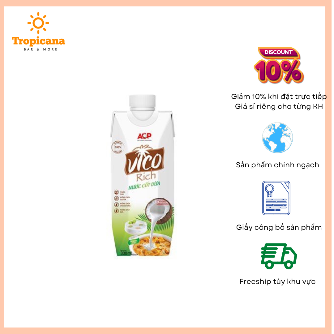  Nước cốt dừa Vico - Hộp 330ml 