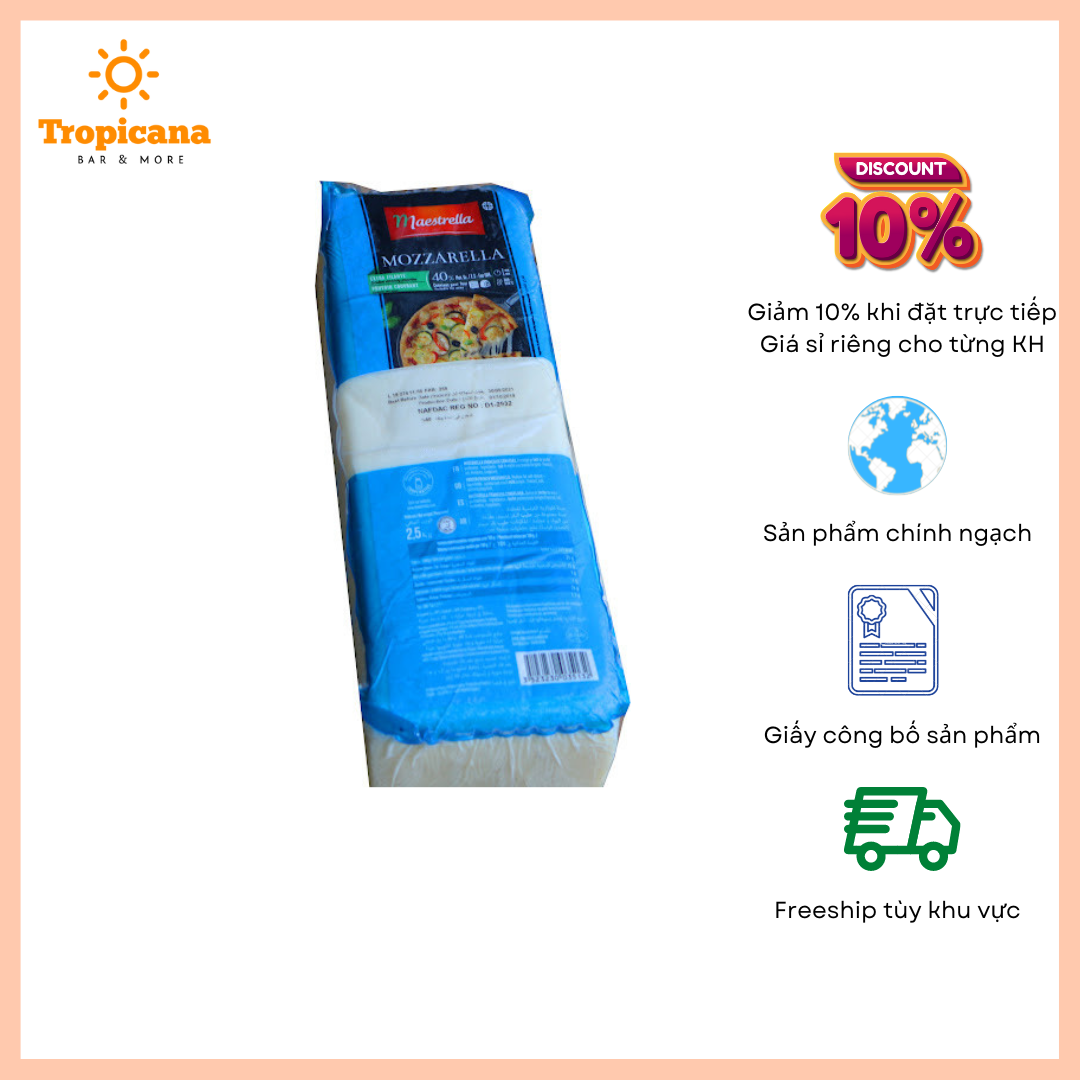  Phô mai Mozzarella Maestrella 2,49 kg 