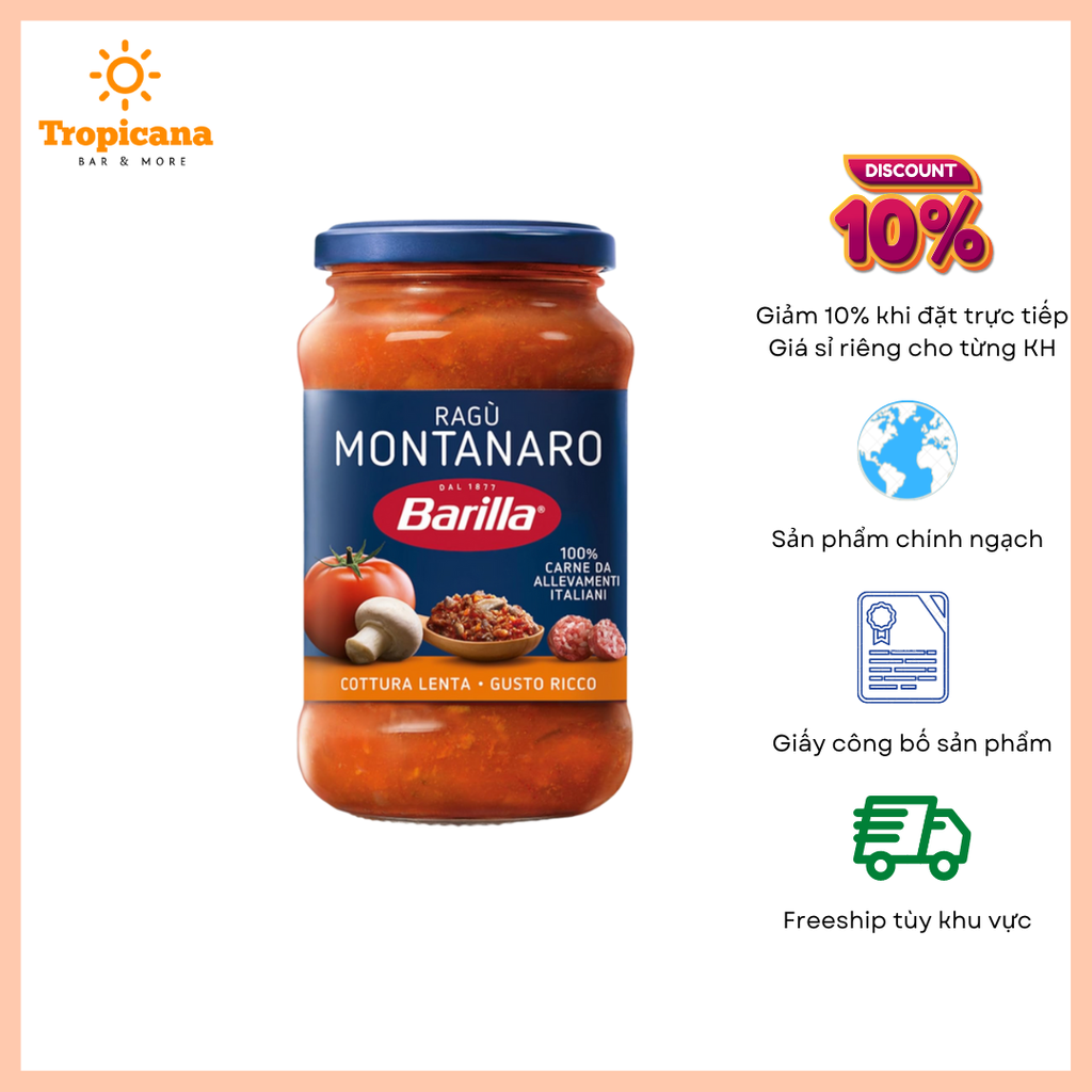  Sốt cà chua Ragu Motanaro - 400gr 