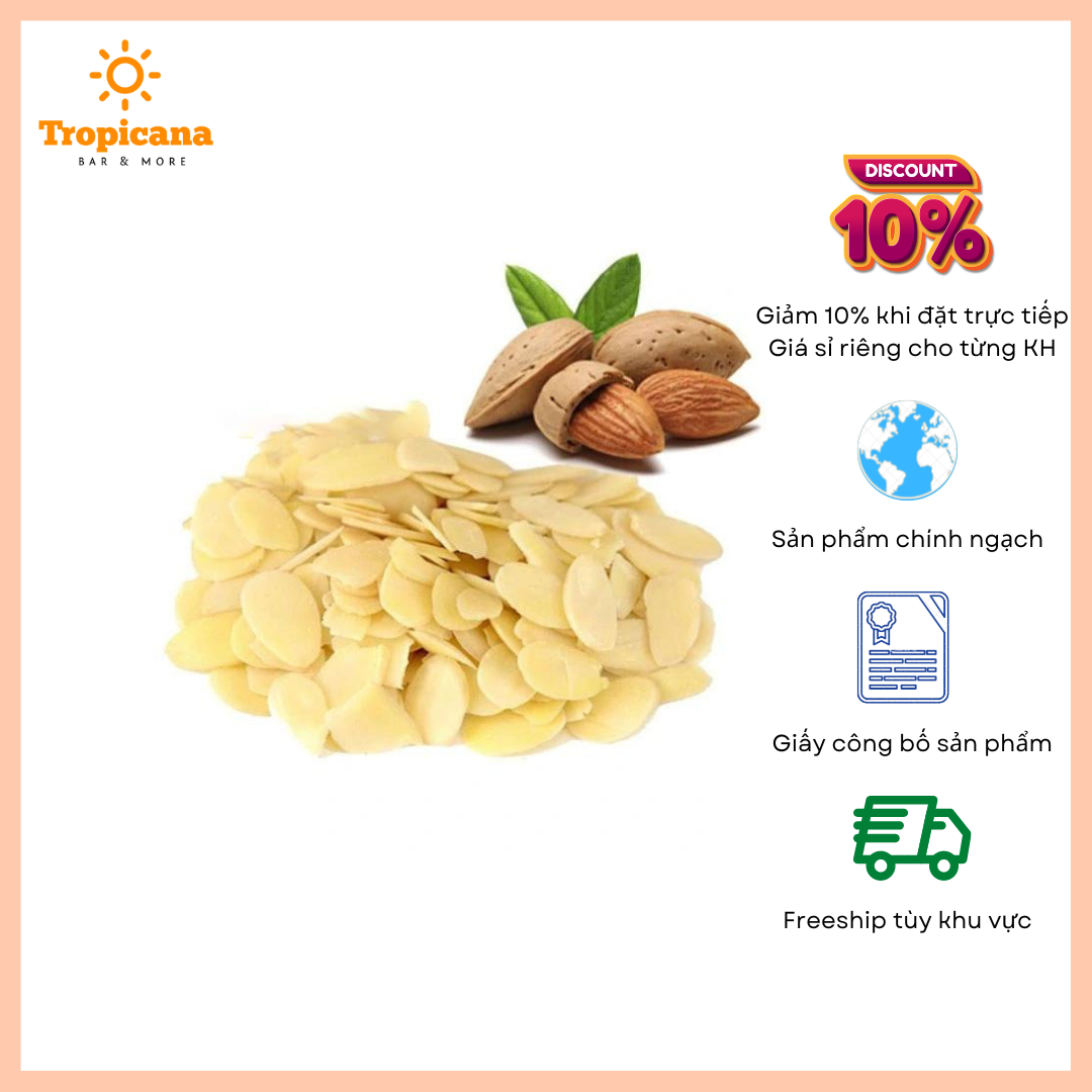  Hạnh nhân xắt lát - Túi 100g 