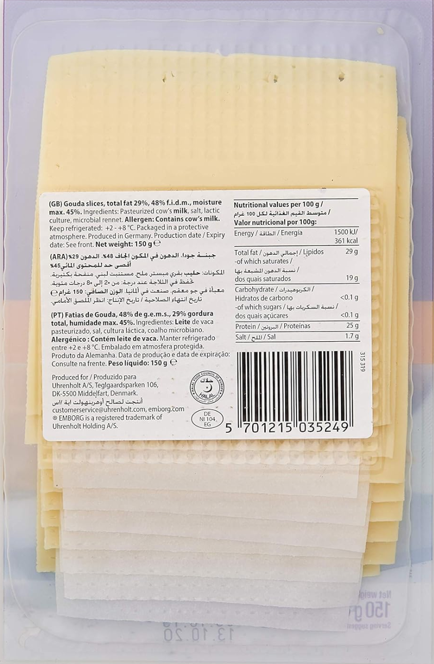  Phô mai Gouda Emborg - Gói 150gr 