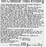  Phô mai lát Mỹ với cheddar Emborg - Gói 200gr 