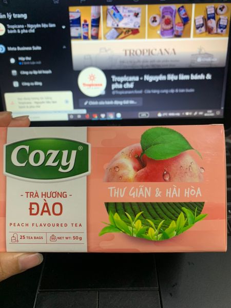  Cozy TRÀ túi lọc ĐÀO/ VẢI - Hộp 25 túi 