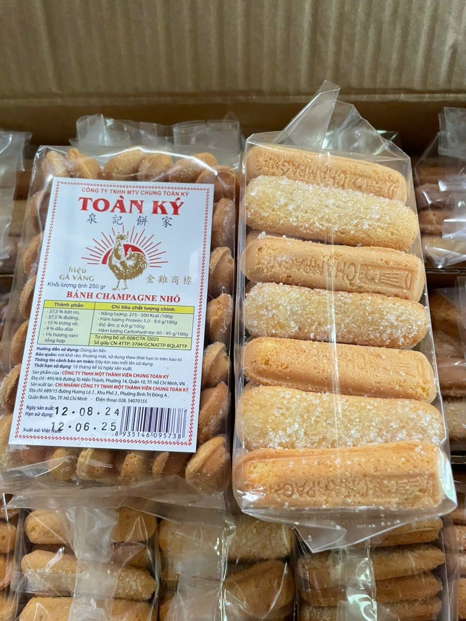  Bánh Champagne có đường Toàn Ký 250g - Nguyên liệu làm Tiramisu - Bánh sâmpanh / Bánh ladyfinger 