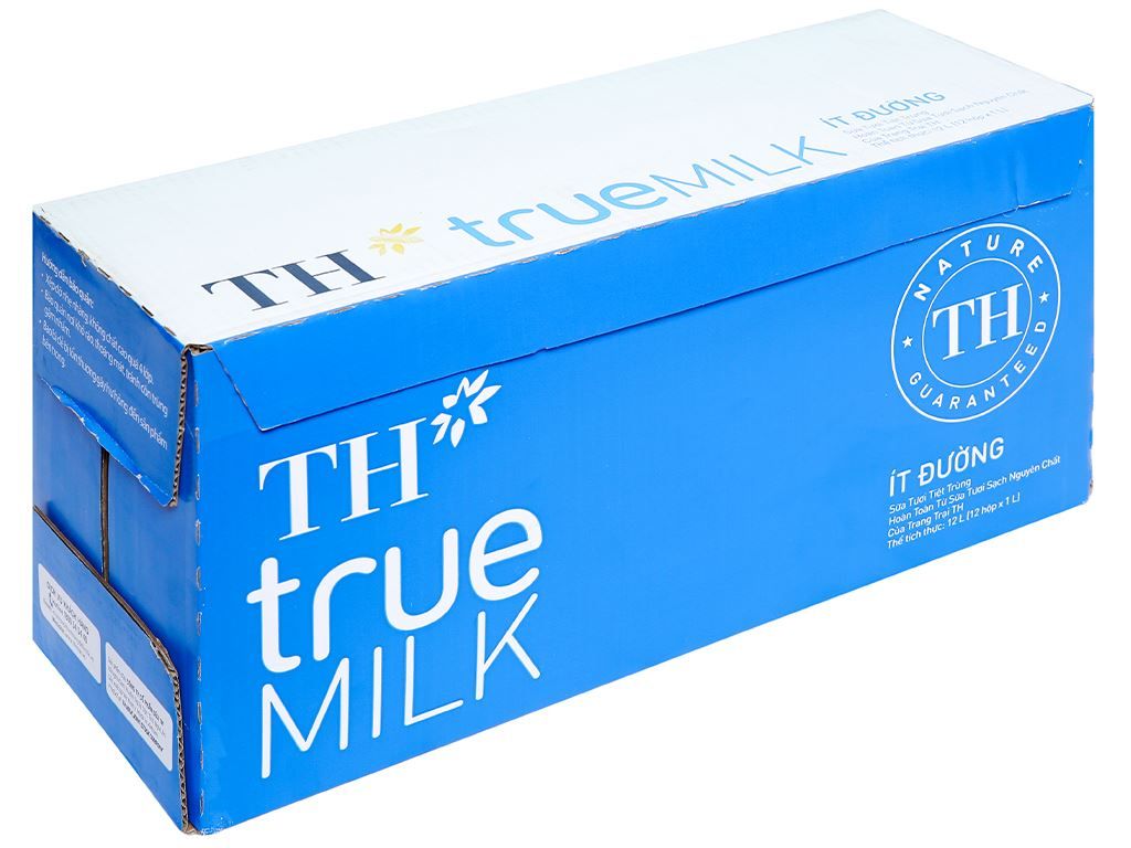  THÙNG Sữa Tươi Tiệt Trùng Ít Đường TH true MILK 1L 
