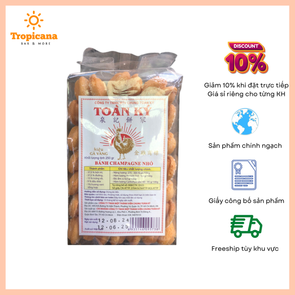  Bánh Champagne có đường Toàn Ký 250g - Nguyên liệu làm Tiramisu - Bánh sâmpanh / Bánh ladyfinger 